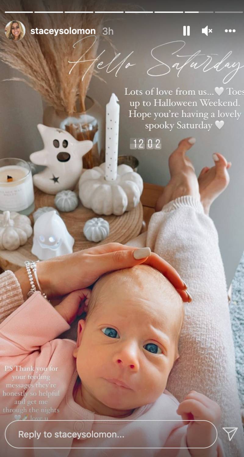 Stacey Solomon shares an Instagram story about Rose
