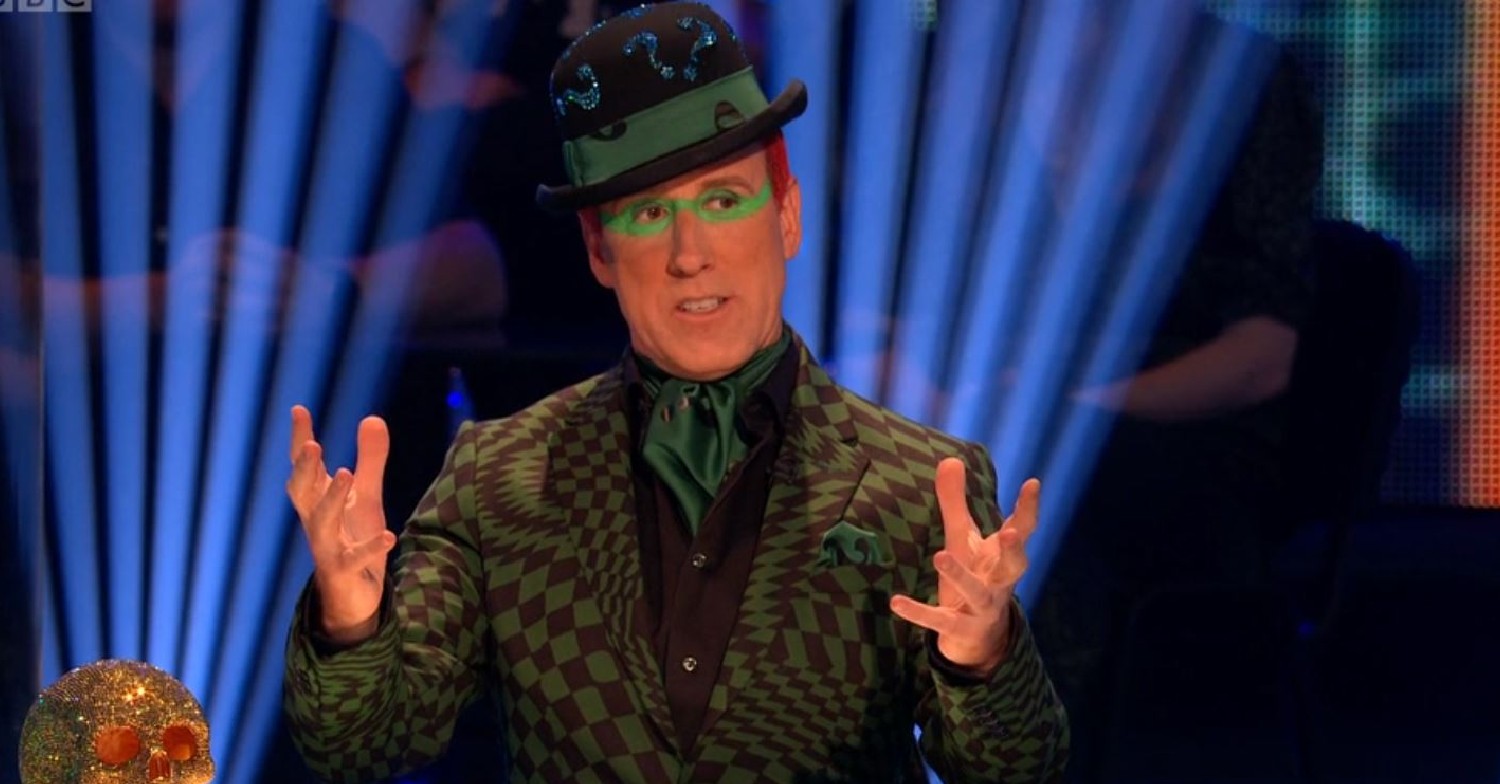 Anton Du Beke gives feedback to Aljaž Škorjanec and Sara Davies on Strictly Come Dancing
