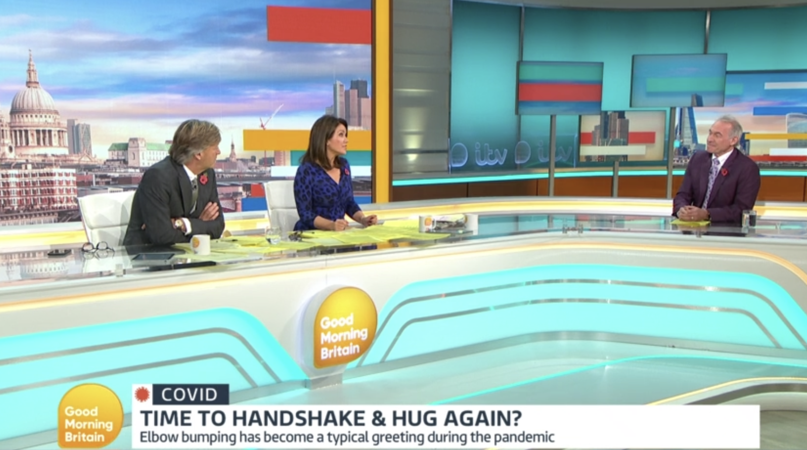 Dr Hilary Jones, Susannah Reid, and Richard Madeley on GMB (Credit: ITV) 