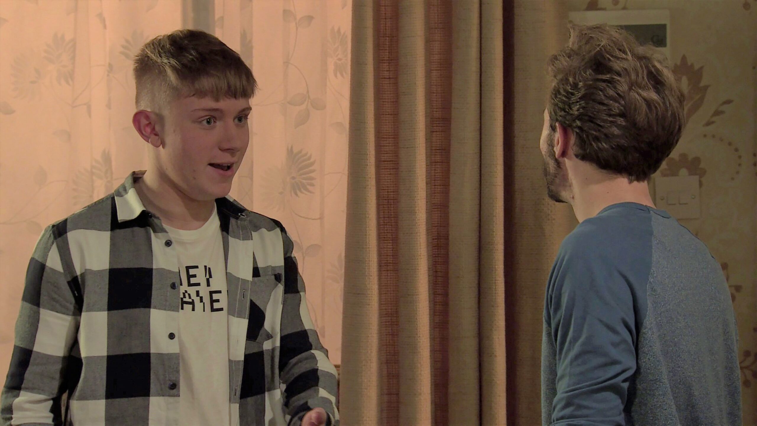 The teen took a swing at his dad - but how will David respond? (Credit: ITV)