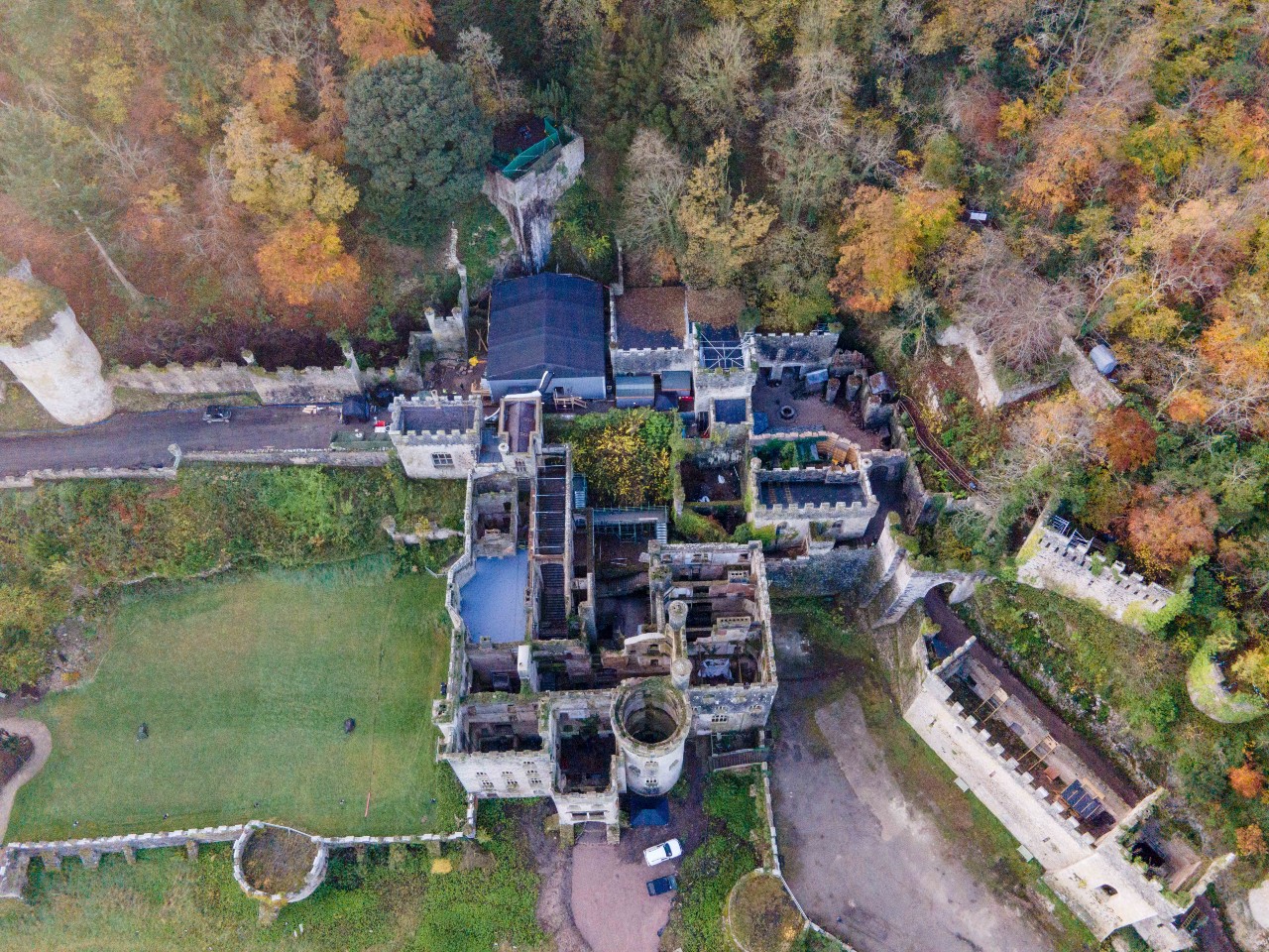 arial view of Gwrych Castle