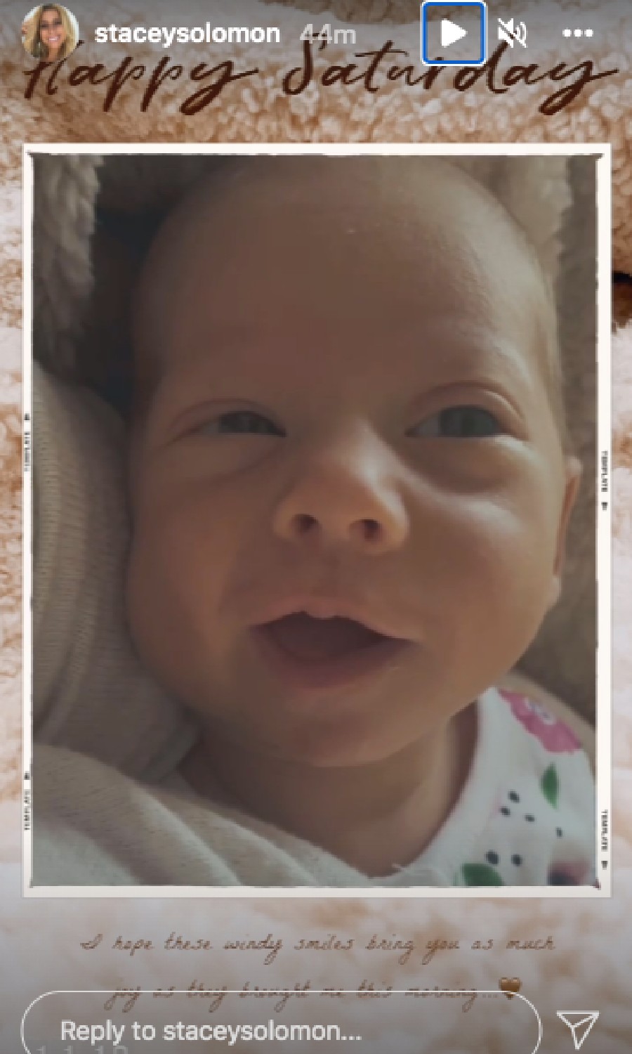 Stacey Solomon's baby Rose does her first smile