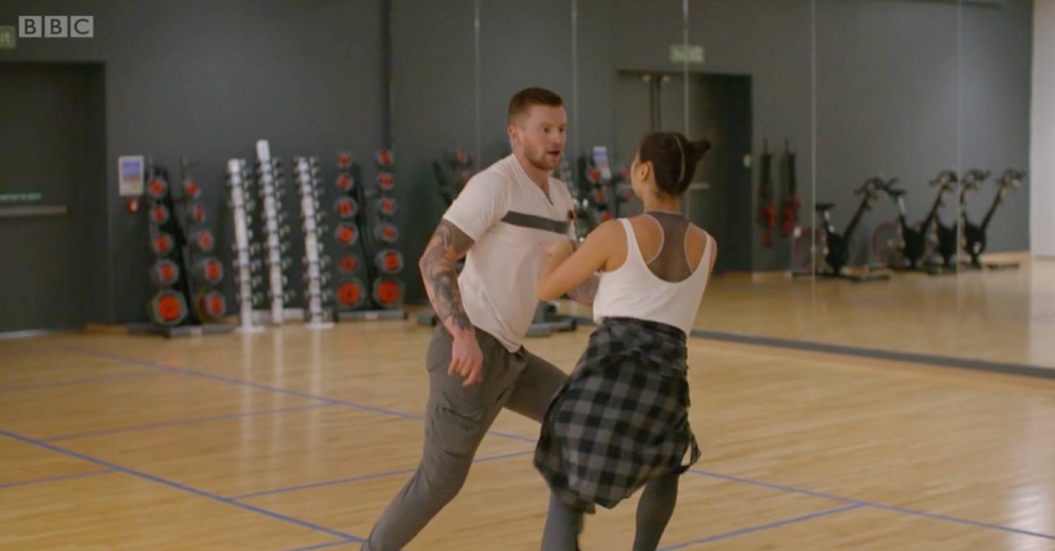 Adam Peaty and Katya Jones in Strictly rehearsals