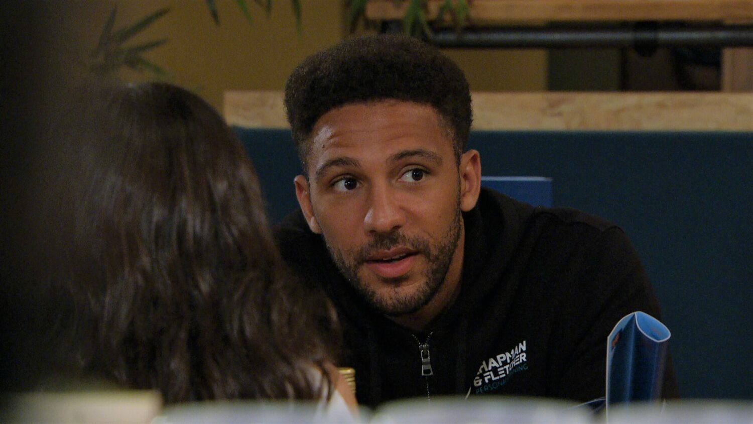 Emmerdale Billy loves Dawn and is looking at her while on a date with Meena