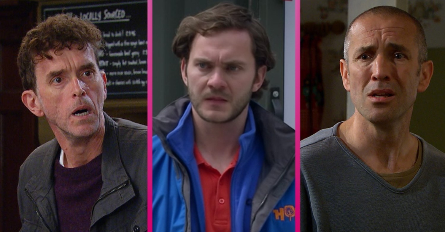 emmerdale characters Marlon, Ben and Sam