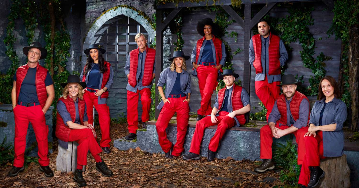 Members of the I’m A Celebrity 2021 cast joining Louise Minchin in the castle