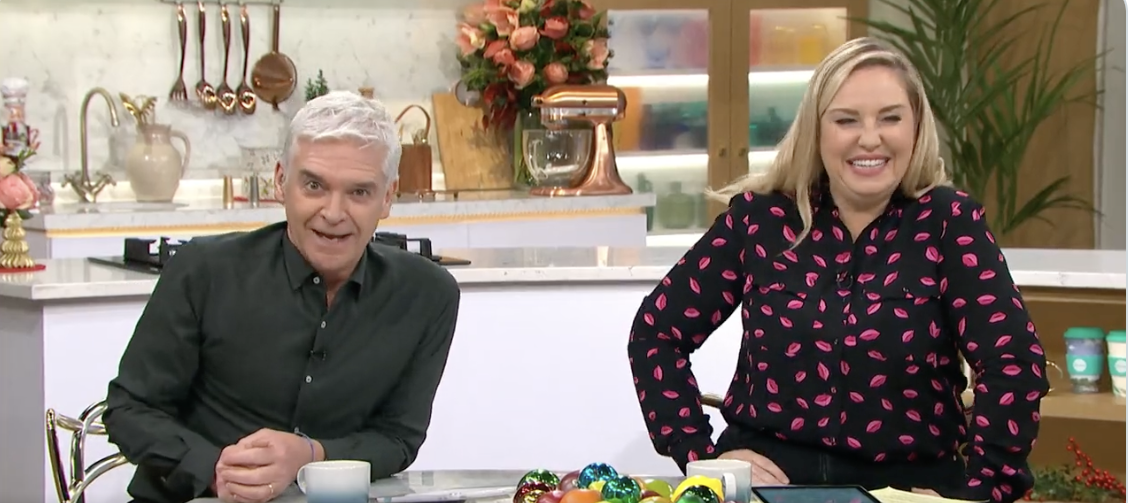 Phillip Schofield and Josie Gibson laugh over Gino D'Acampo and his sausage innuendo