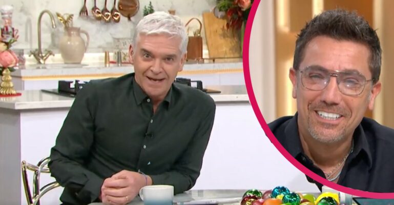 Phillip Schofield and Gino D'Acampo after sausage innuendo