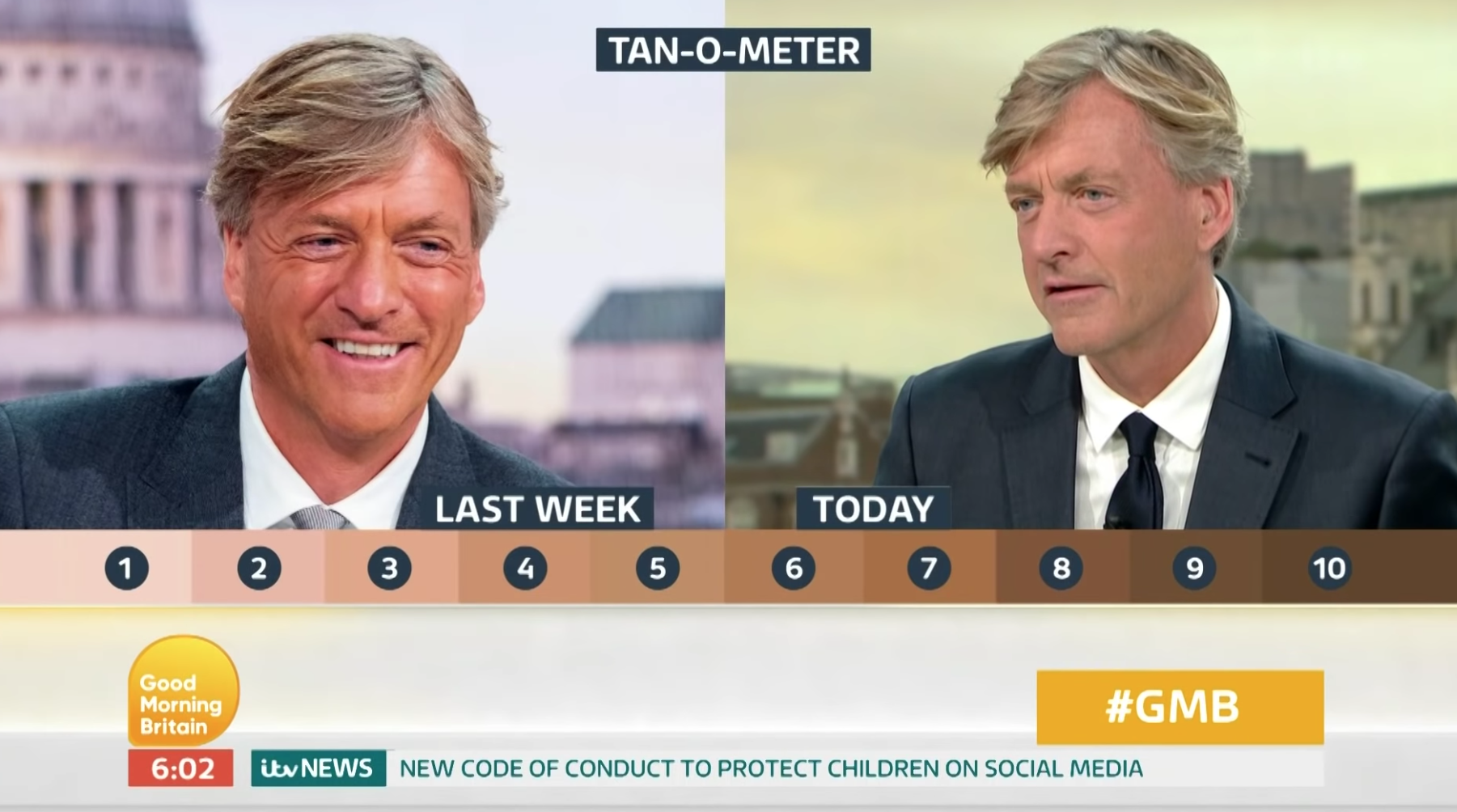 I'm A Celebrity star Richard Madeley has a fantastic tan