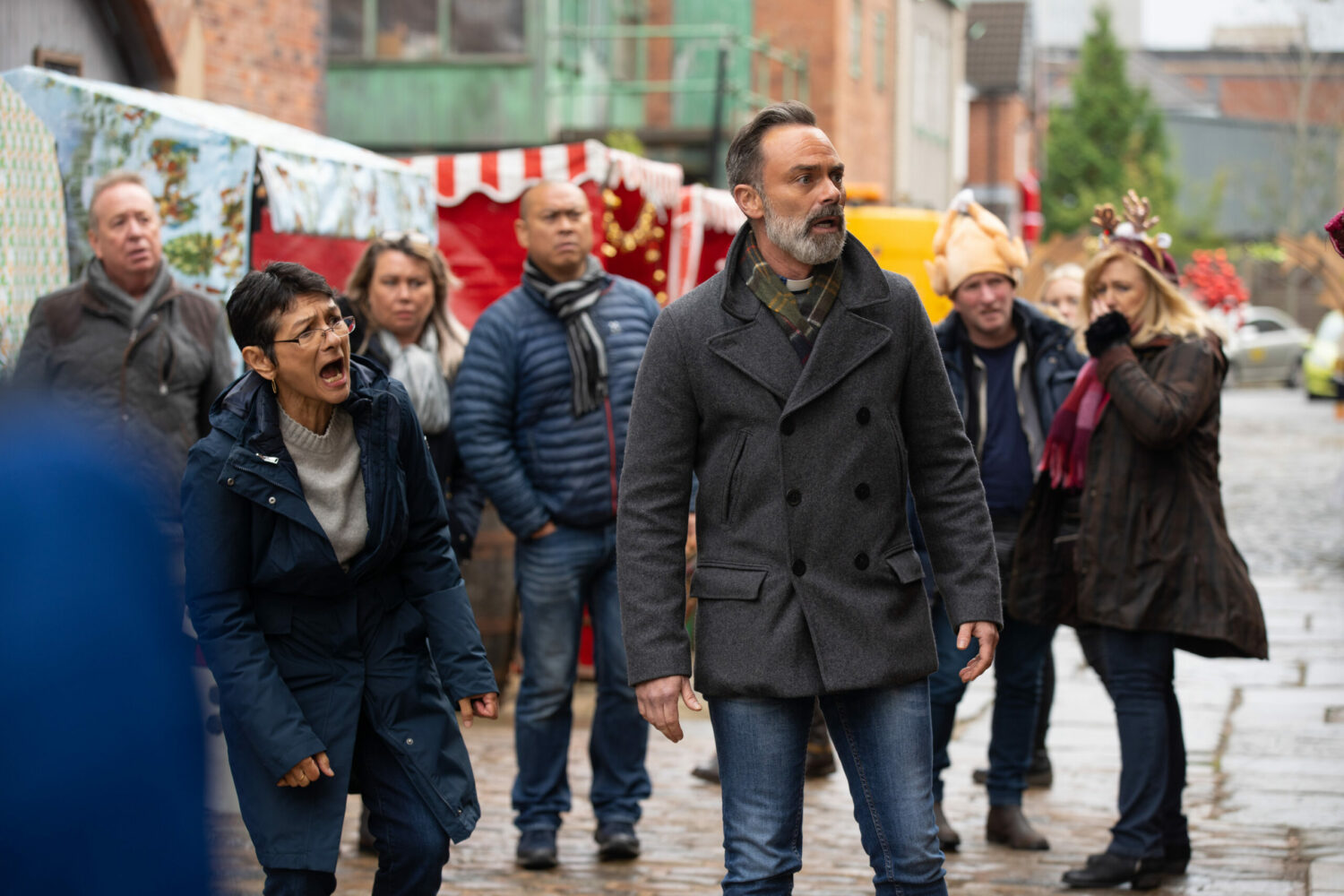 Coronation Street Yasmeen and Billy horrified at the fire