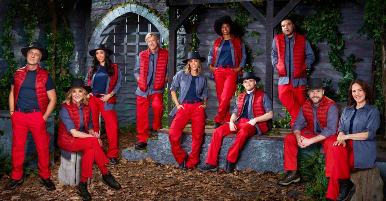 Members of the I’m A Celebrity 2021 cast joining Snoochie Shy in the castle