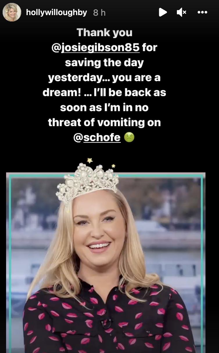 This Morning host Holly Willoughby's Instagram story