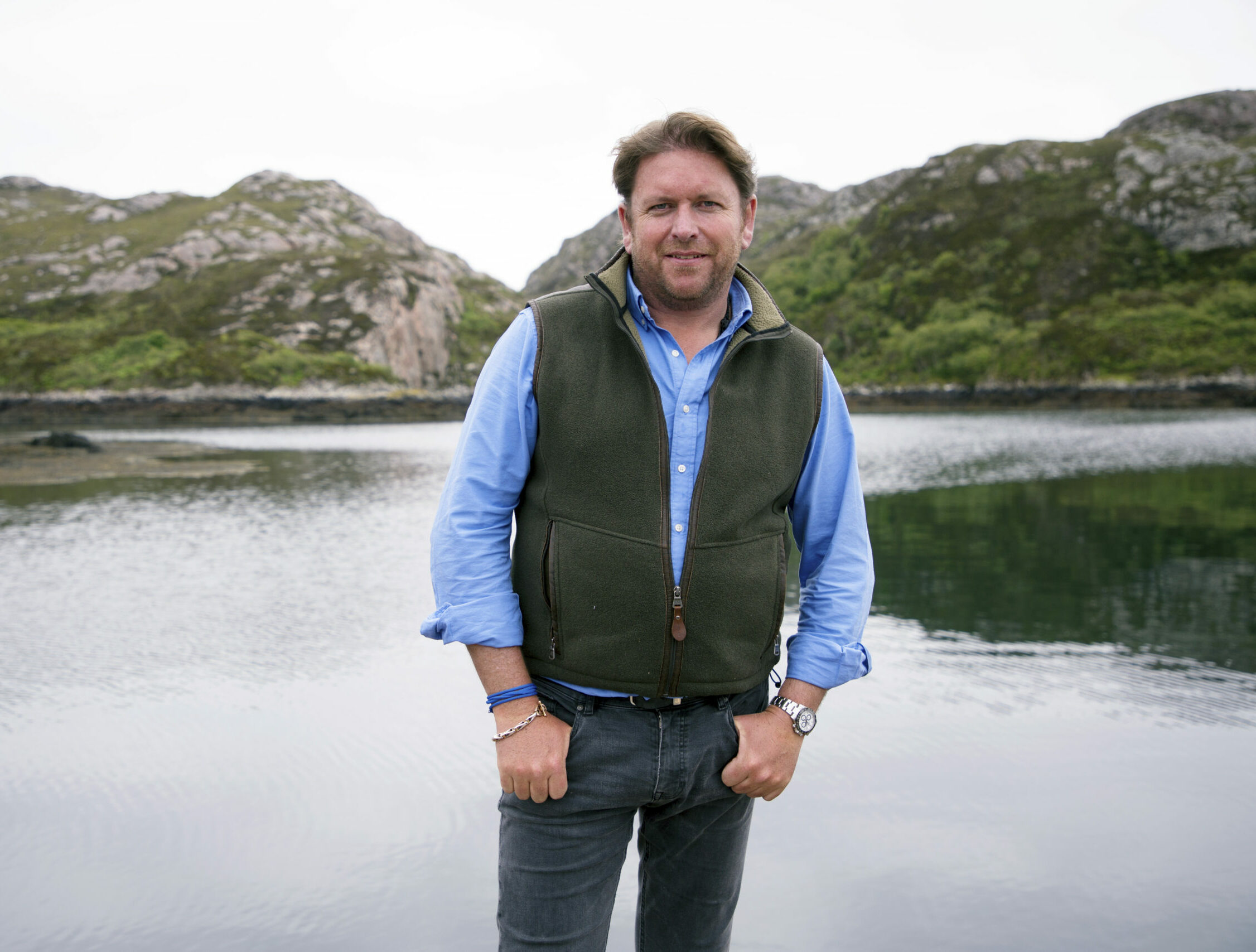 James Martin poses in front of some glorious Yorkshire scenery