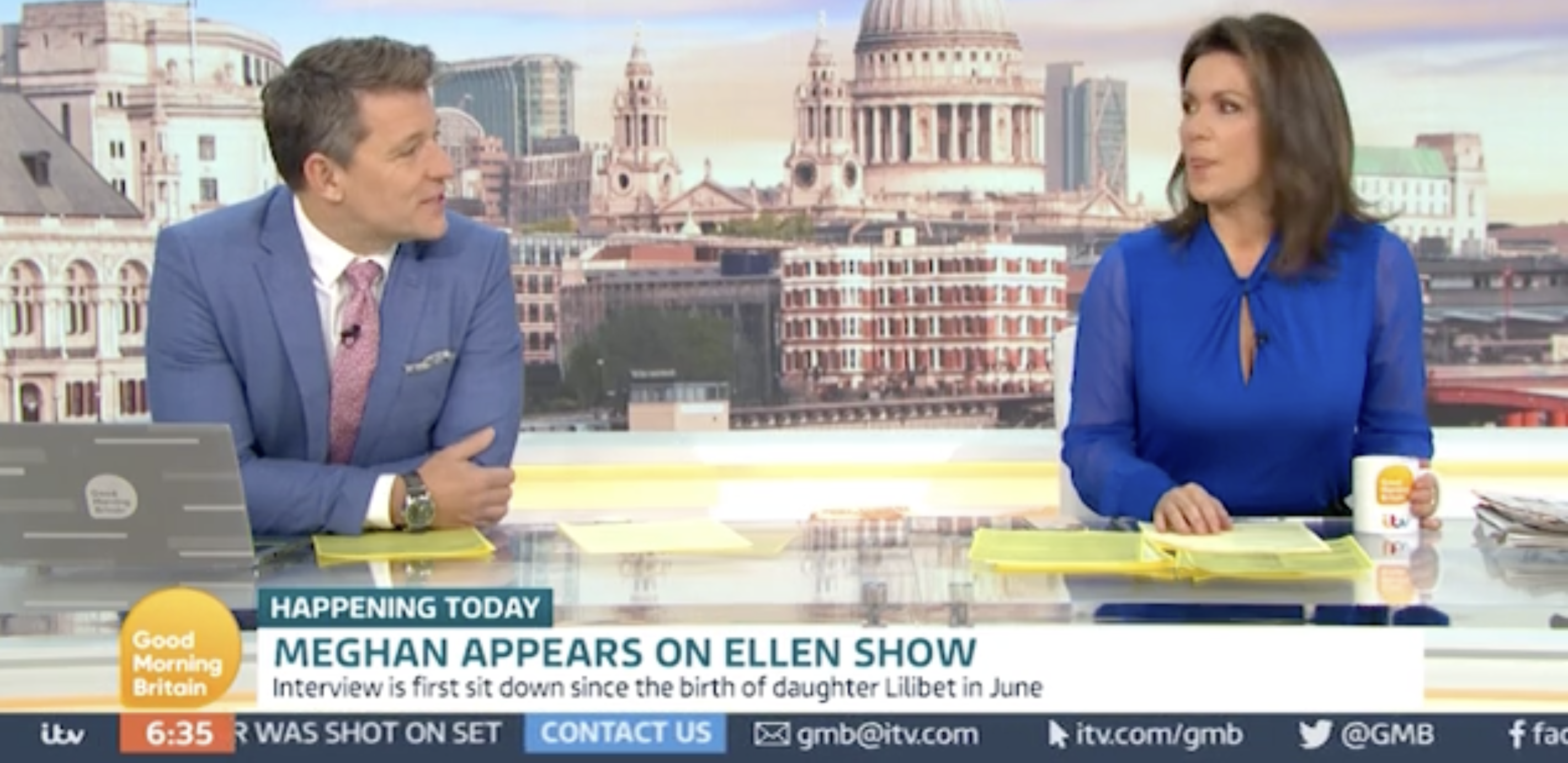 Ben Shepherd and Susanna Reid on Good Morning Britain today