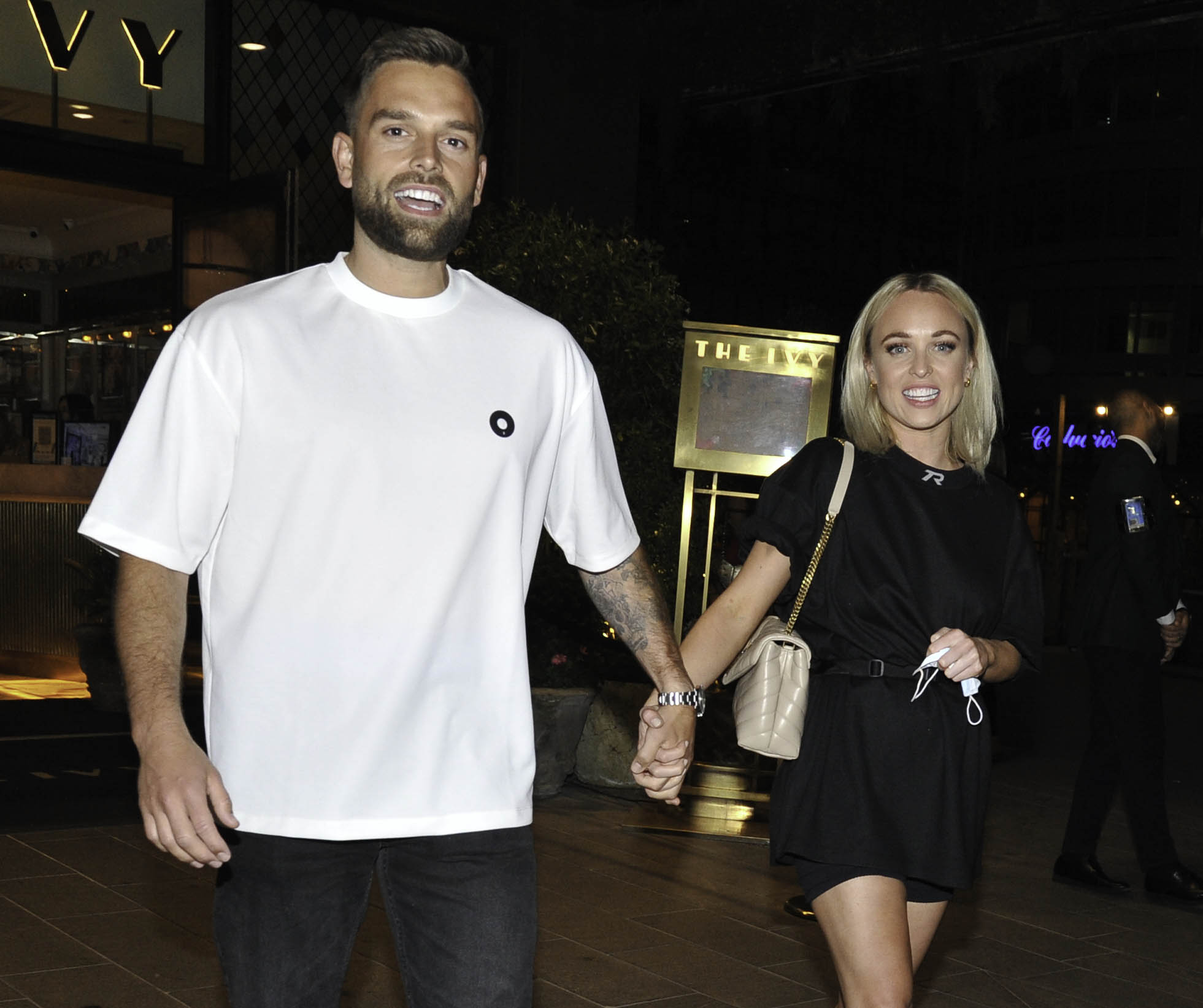 Hollyoaks Jorgie Porter smiles on Date night with Ollie Piotrowski