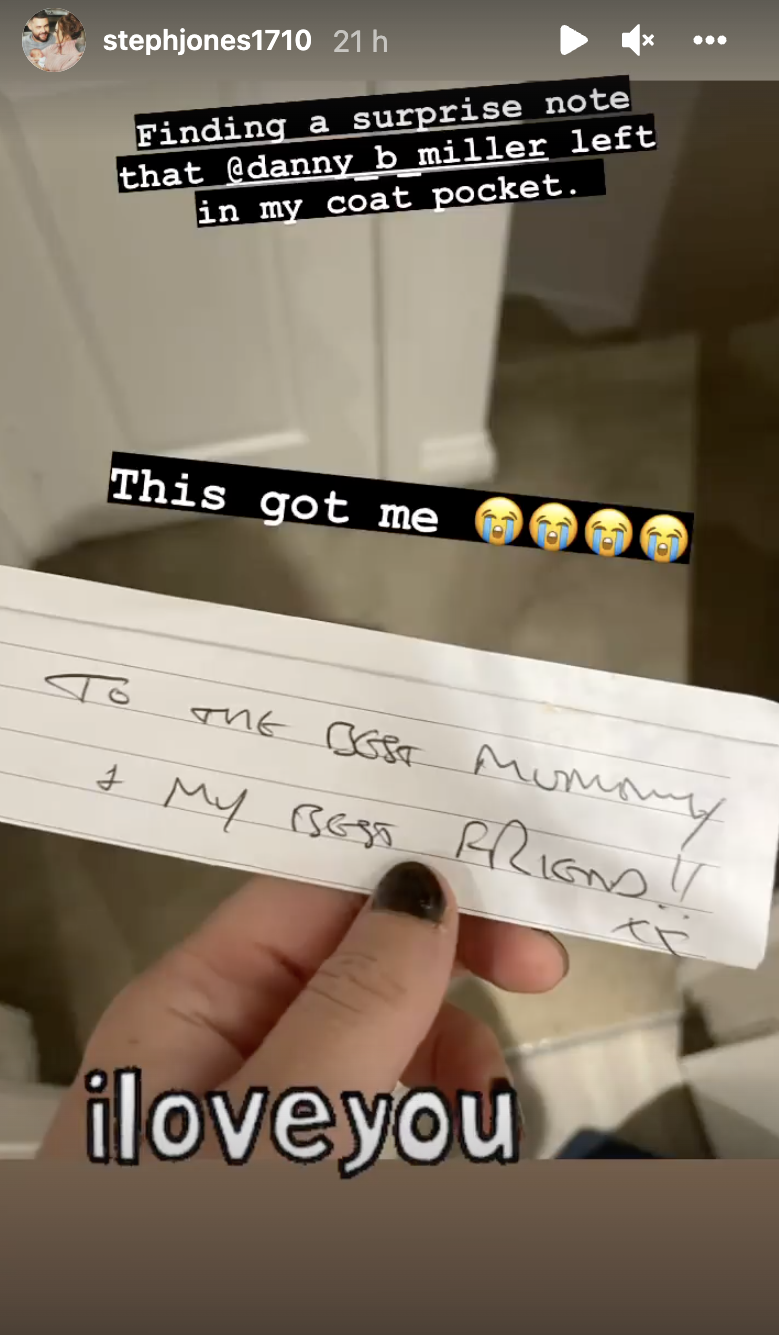 I'm A Celebrity star Danny Miller left a note for his girlfriend