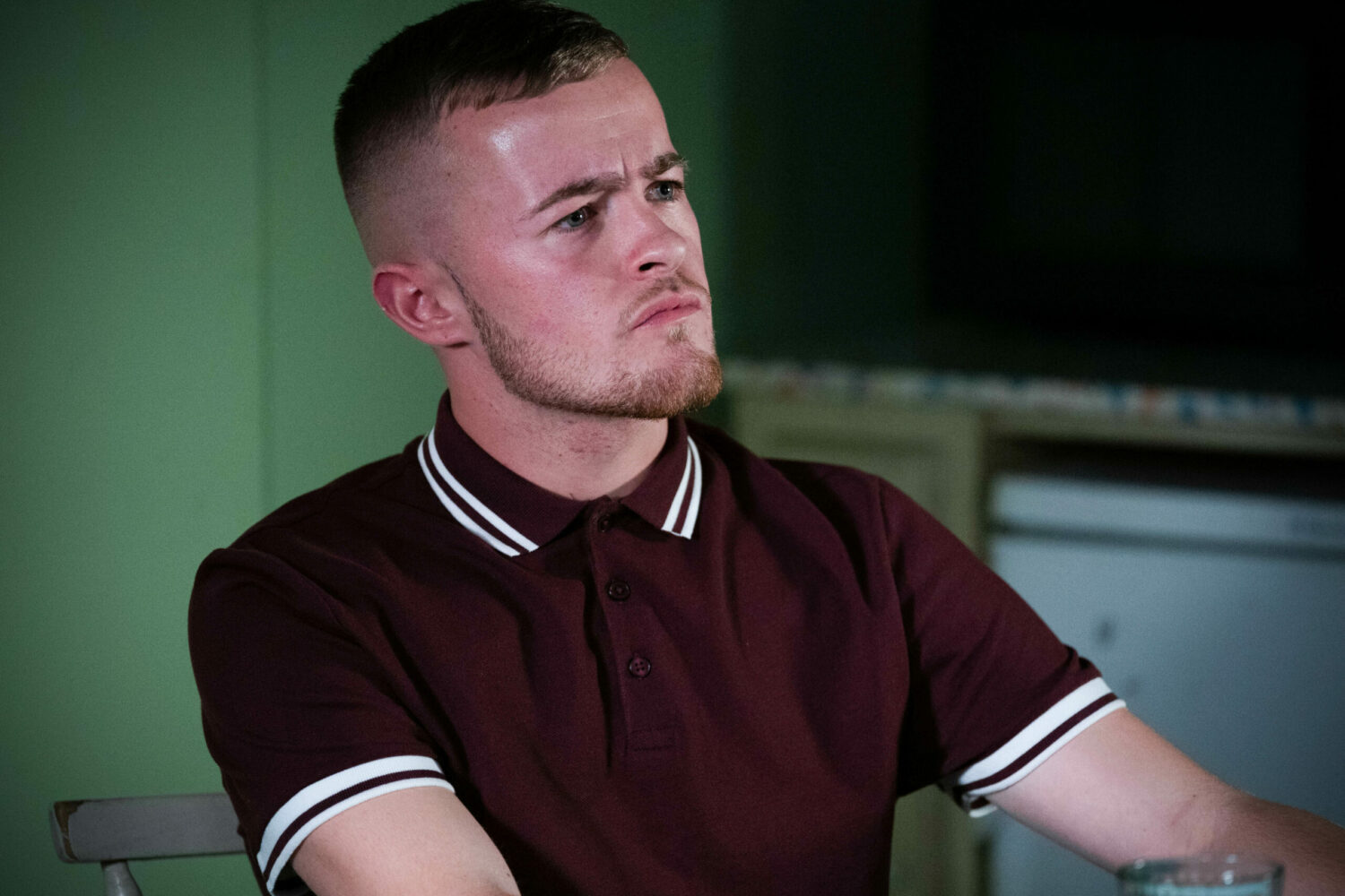EastEnders Liam looks concerned