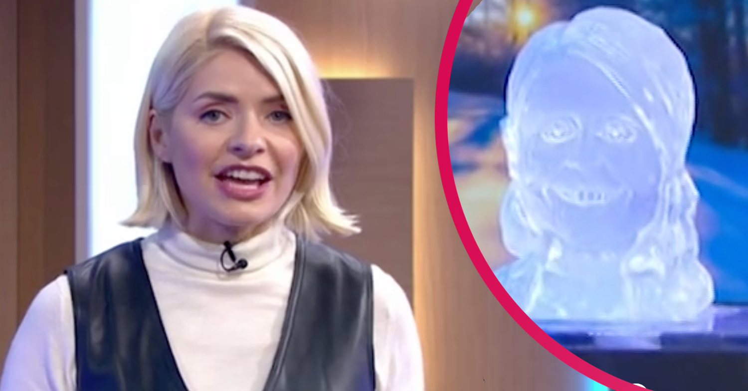 Holly Willoughby ice sculpture on This Morning