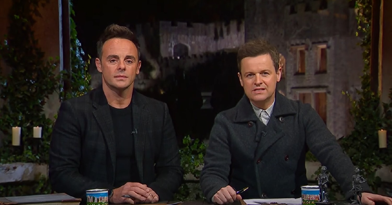 Ant and Dec on I'm A Celebrity before it became cancelled tonight