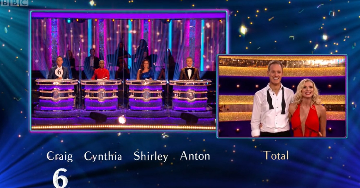 Dan Walker receives scores on Strictly Come Dancing