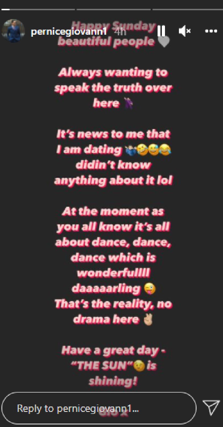 Giovanni Pernice breaks silence on dating rumours