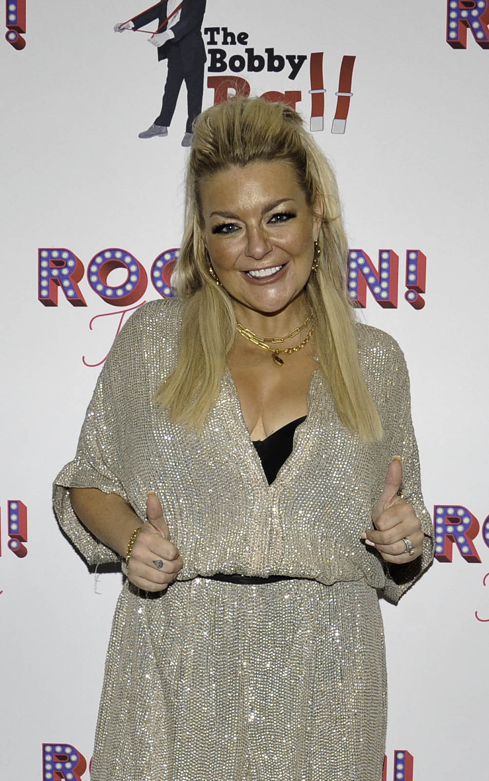 Sheridan Smith Flashes A Smile As She Is Pictured At The Bobby Ball Rock on Variety Show At Blackpool Winter Gardens