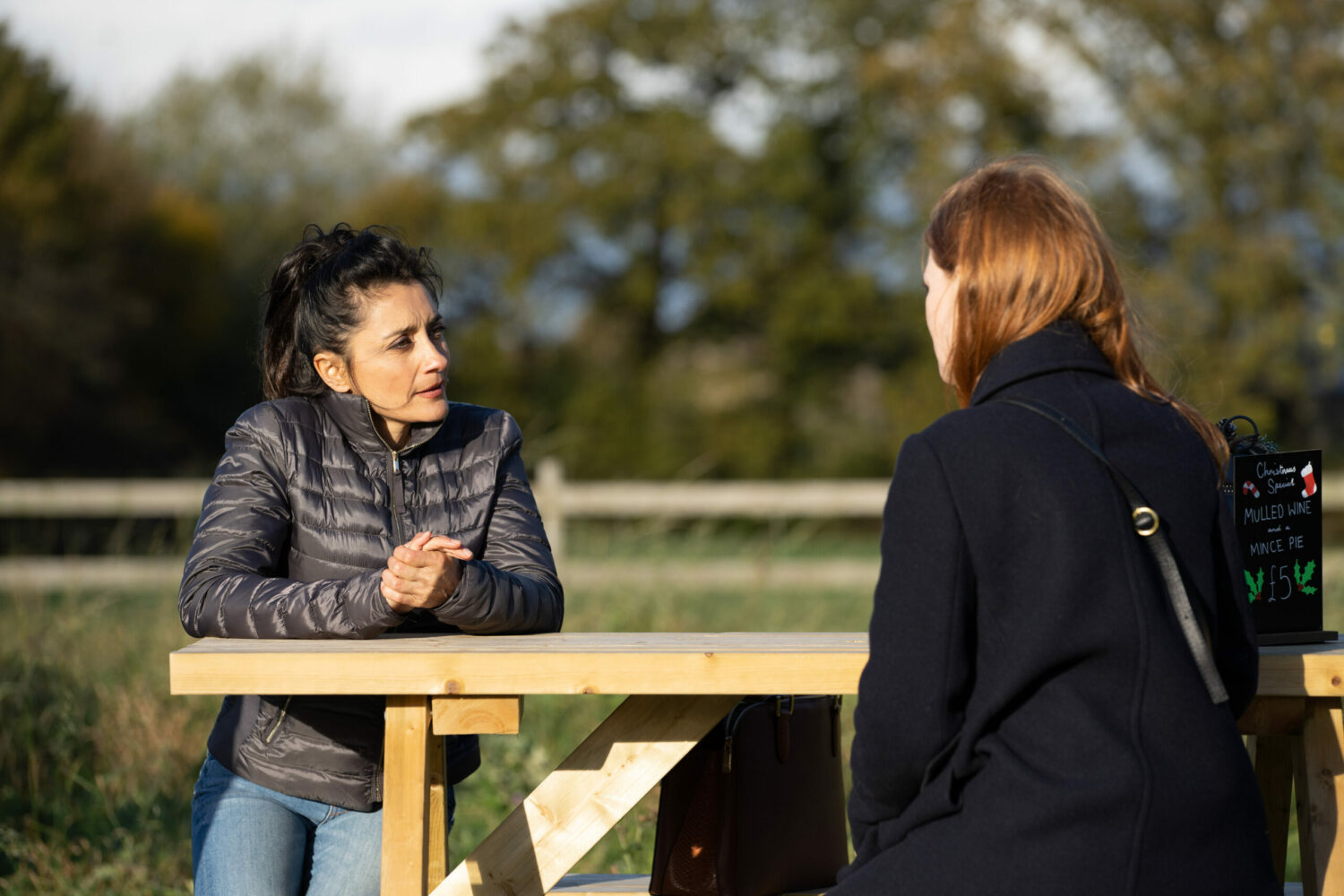 Emmerdale Dec 24 Manpreet meets with Carol who tells her she believes Meena killed Nadine