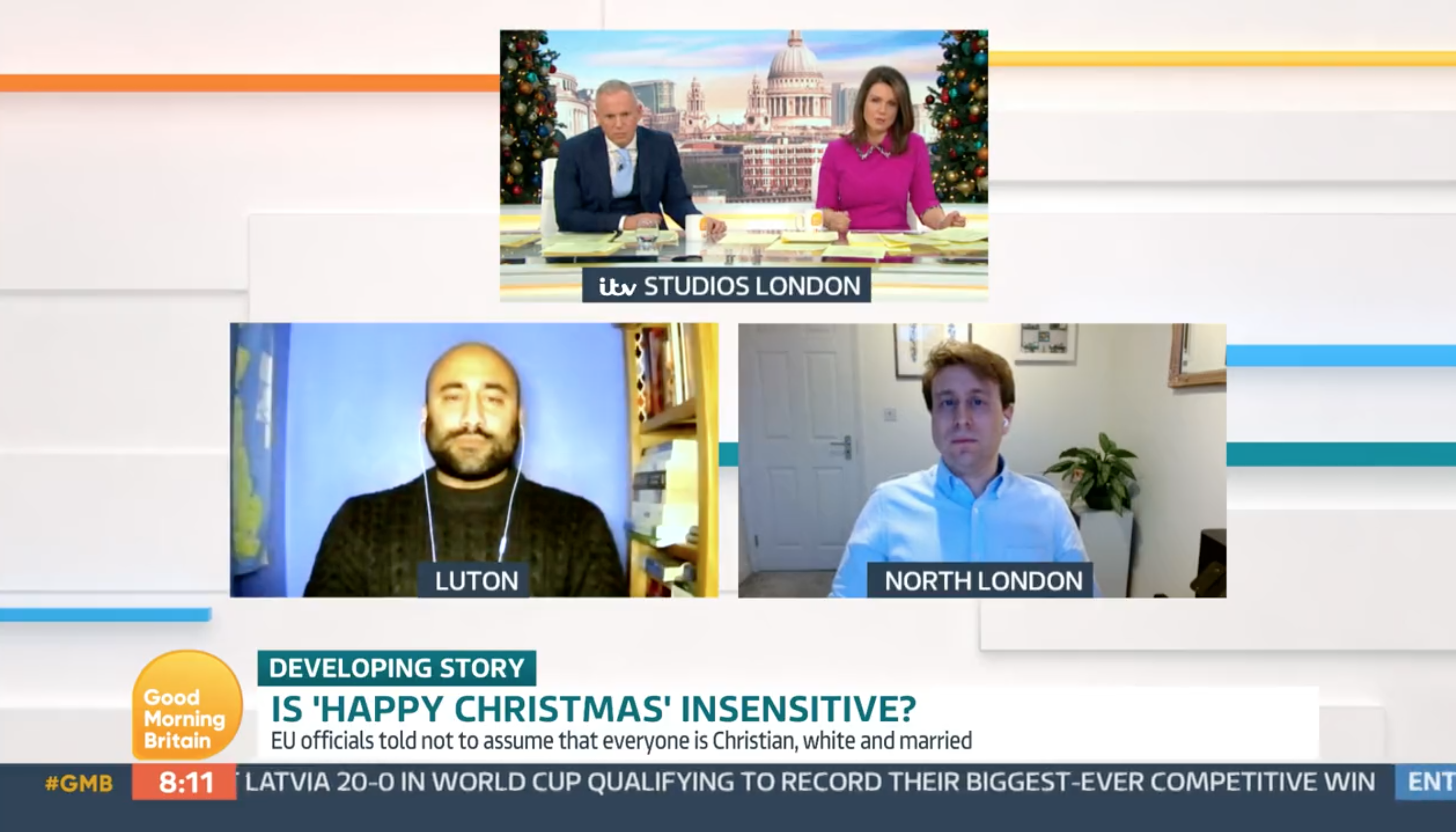 GMB viewers were outraged at a discussion about changing Happy Christmas to Happy Holidays