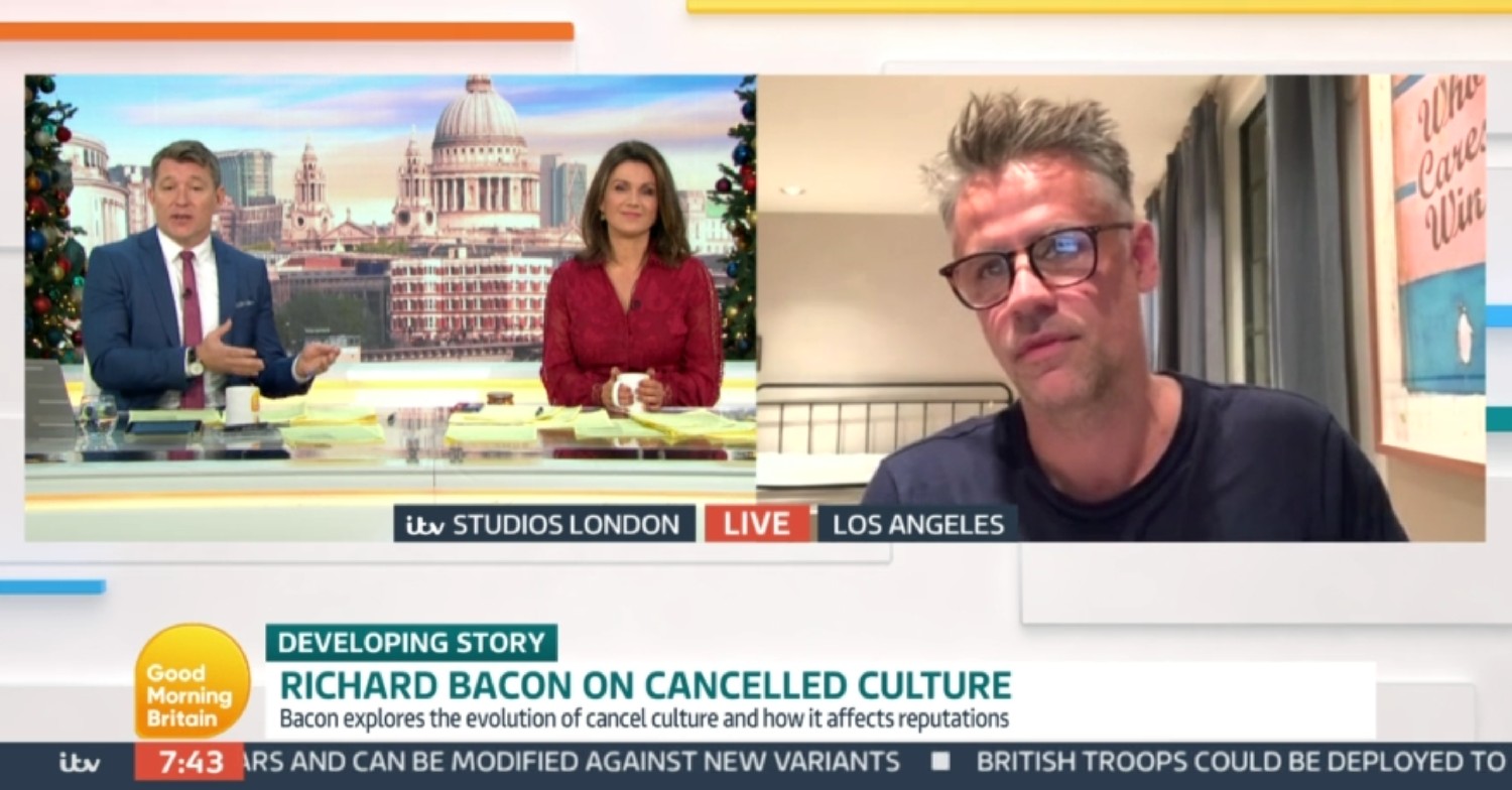 Richard Bacon interviewed on GMB by Susanna Reid and Ben Shephard today