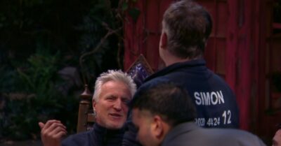 David Ginola confronting Simon Gregson over his use of contraband on I'm A Celebrity