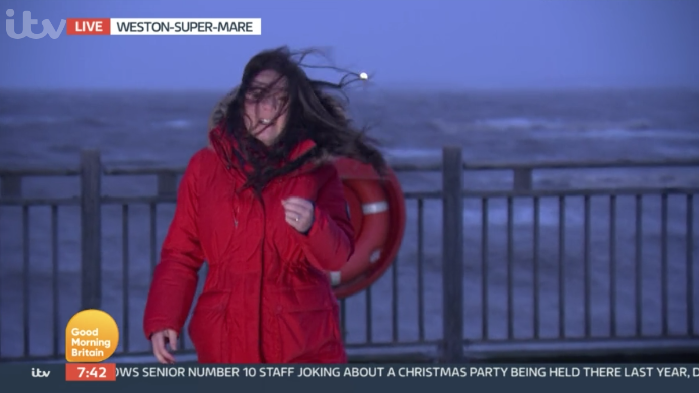 GMB viewers slammed the show after Laura Tobin broadcast in Storm Barra