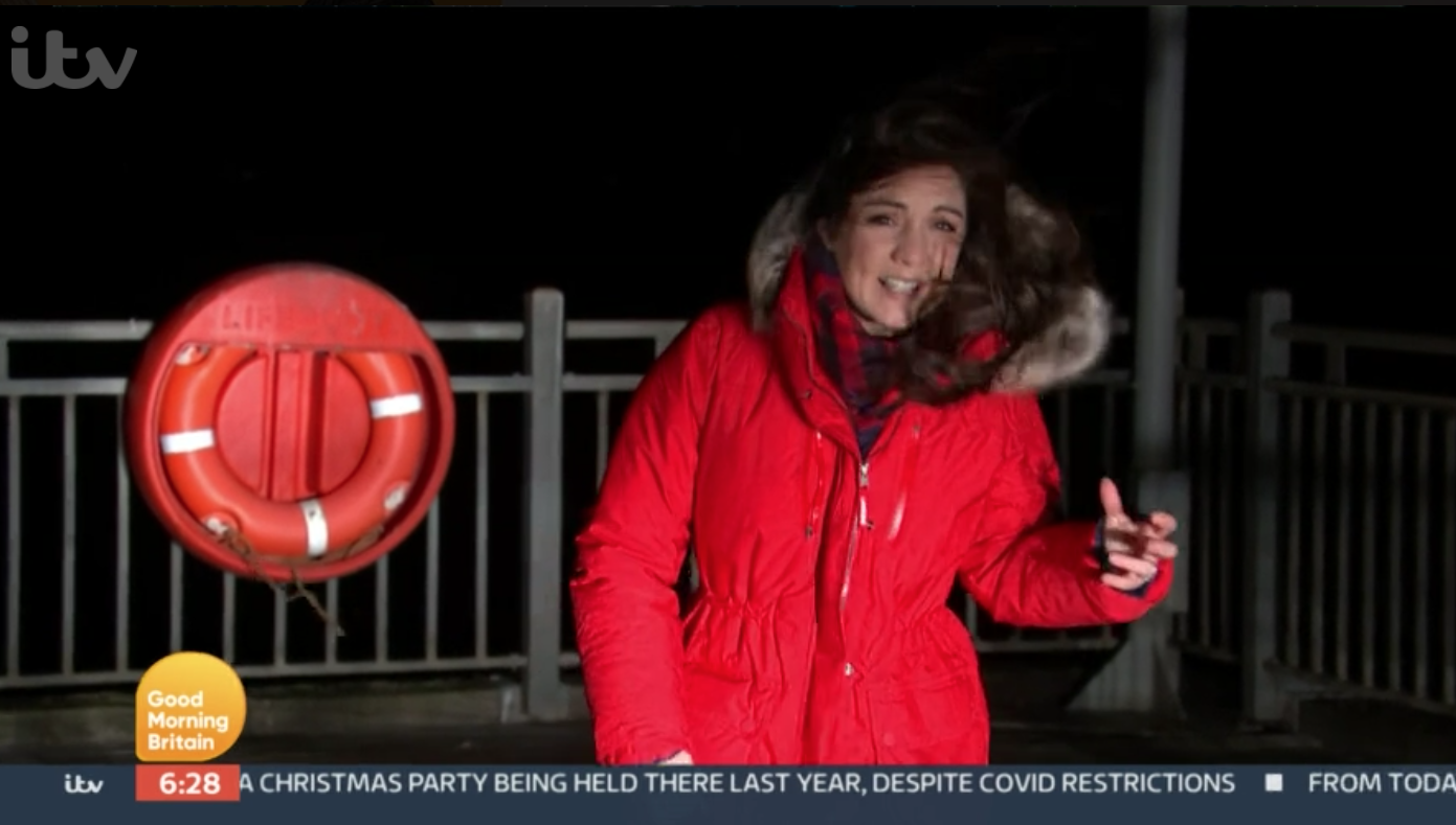 GMB viewers slammed the show after Laura Tobin broadcast in Storm Barra