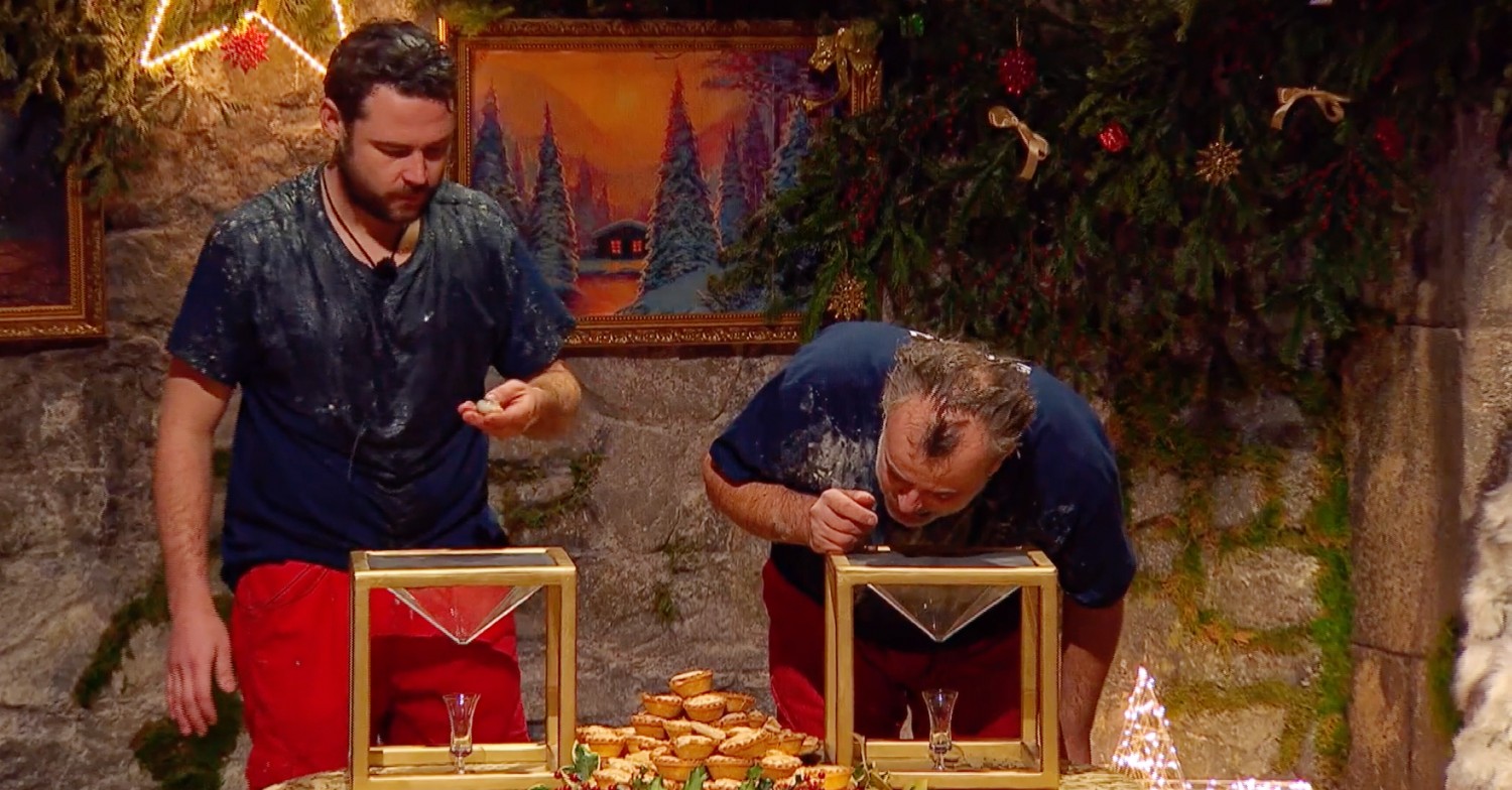 simon gregson and danny miller doing a challenge tonight on i'm a celebrity