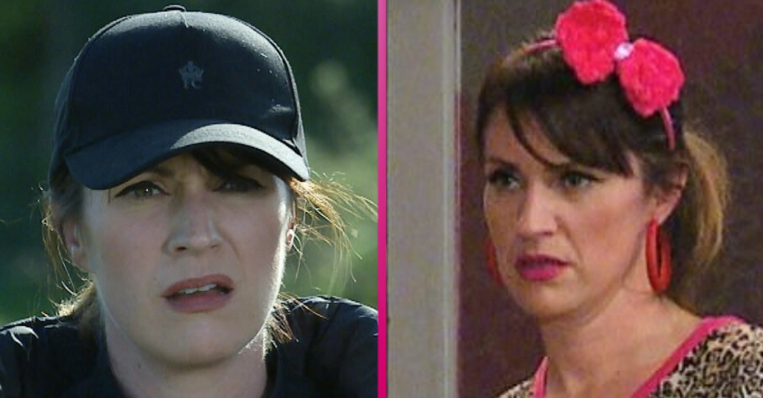 Emmerdale Kerry in hat and with headband on