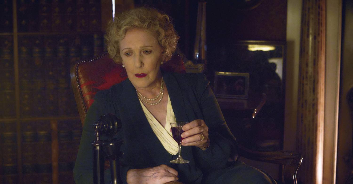 Patricia Hodge as Mrs. Pumphrey in All Creatures Great and Small Christmas special,