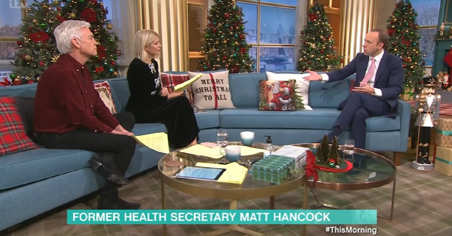 Phillip Schofield interviews Matt Hancock on This Morning