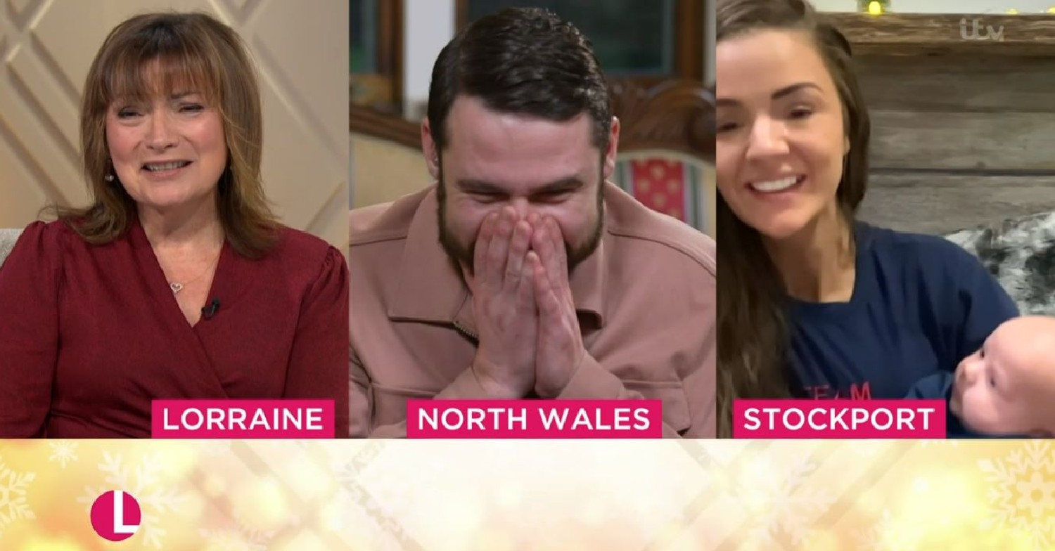 Danny Miller reunites with fiancee and son on Lorraine