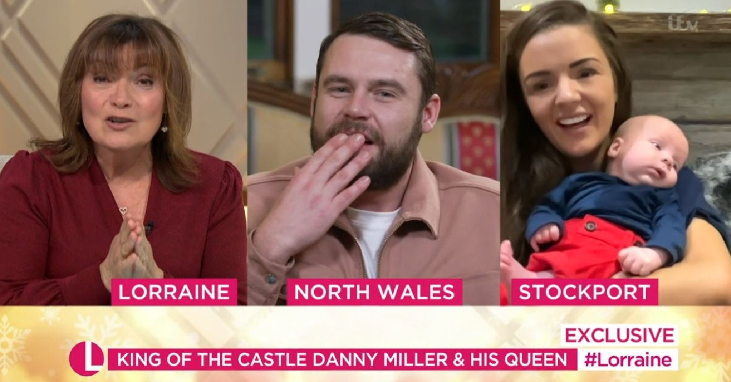 Danny Miller reunites with fiancee and son on Lorraine