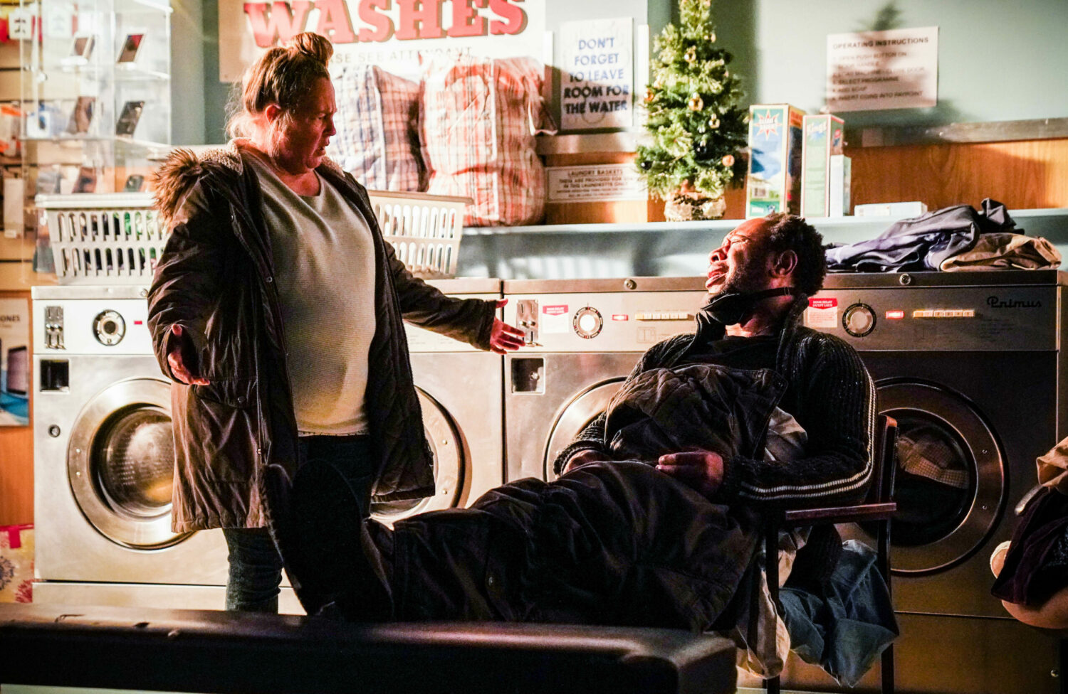 EastEnders Thu 6 Jan Mitch has been sleeping in the laundrette Karen says they can share a room