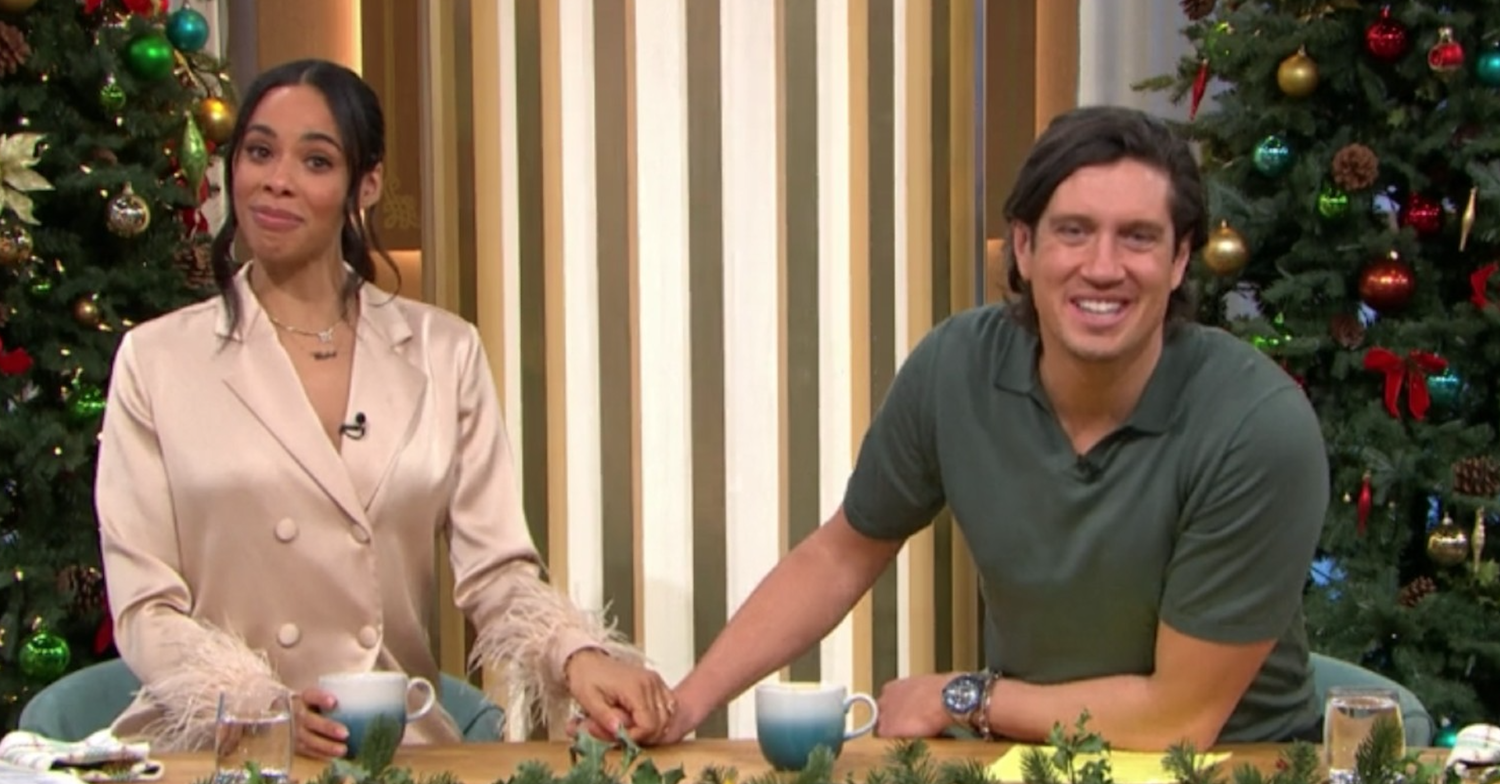 Vernon Kay comforts Rochelle Humes as she cries on This Morning