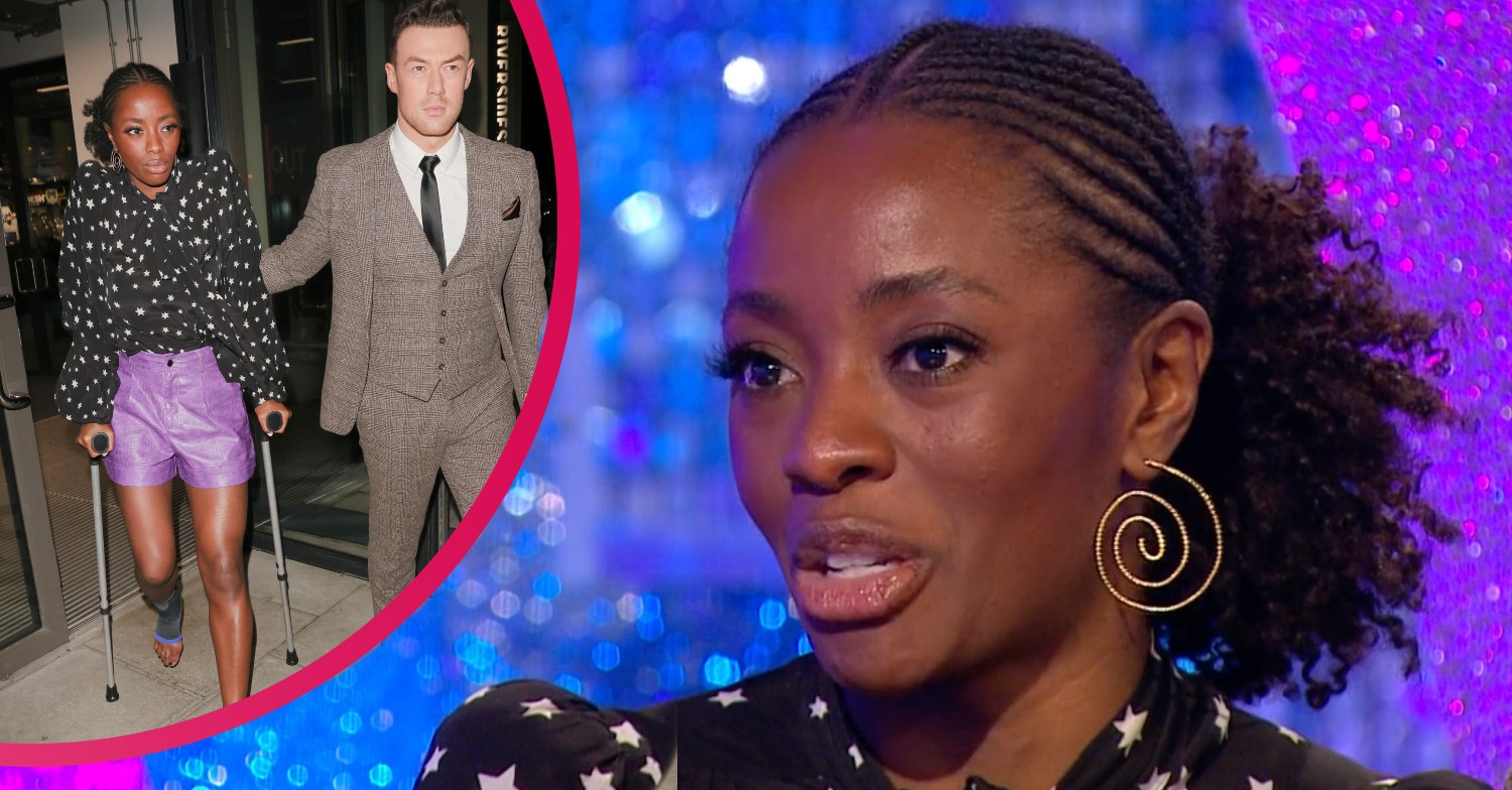 Strictly star AJ odudu on crutches