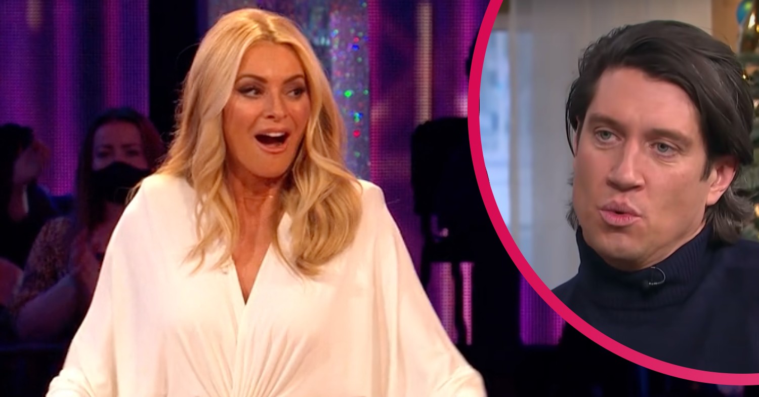 Strictly host Tess Daly's husband Vernon Kay weighs in on her outfit choice after viewers mock it
