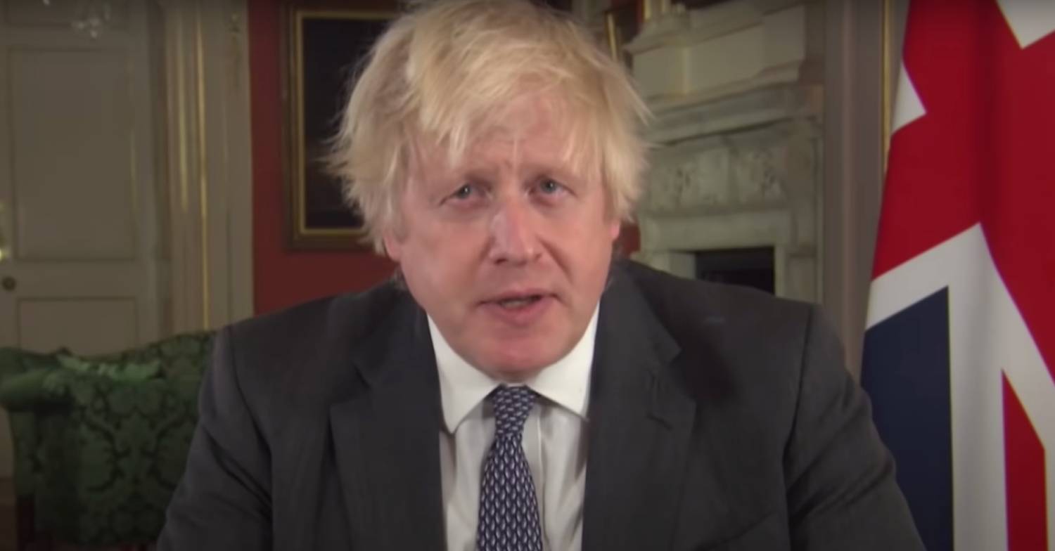 Boris Johnson speaking to the nation