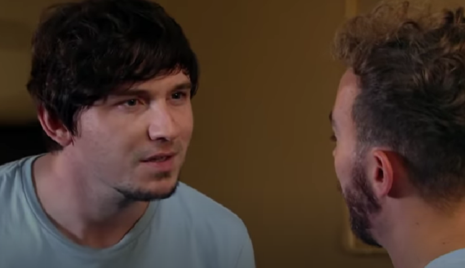 Abe in Coronation Street glaring at David Platt