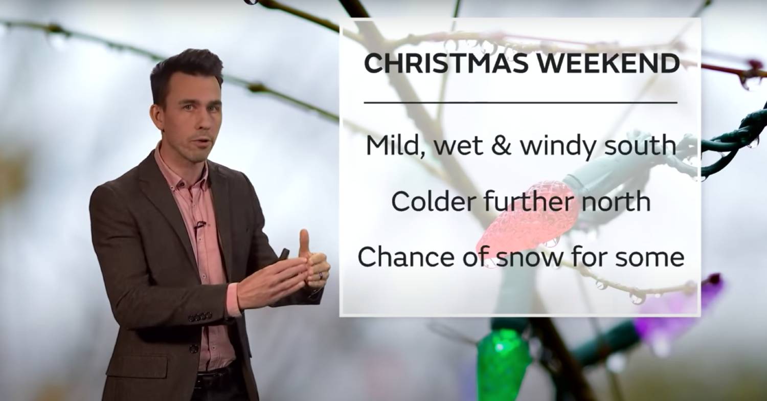 Snow is in the weather forecast for Christmas Day