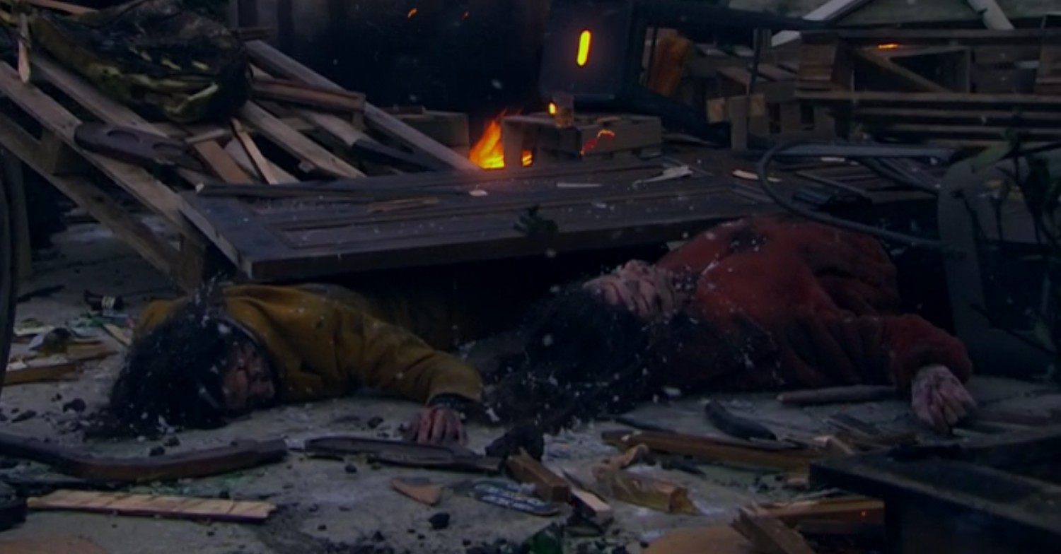 Emmerdale killer Meena Jutla and sister Manpreet Sharma have been left fighting for their lives on Christmas Day (Credit: ITV)