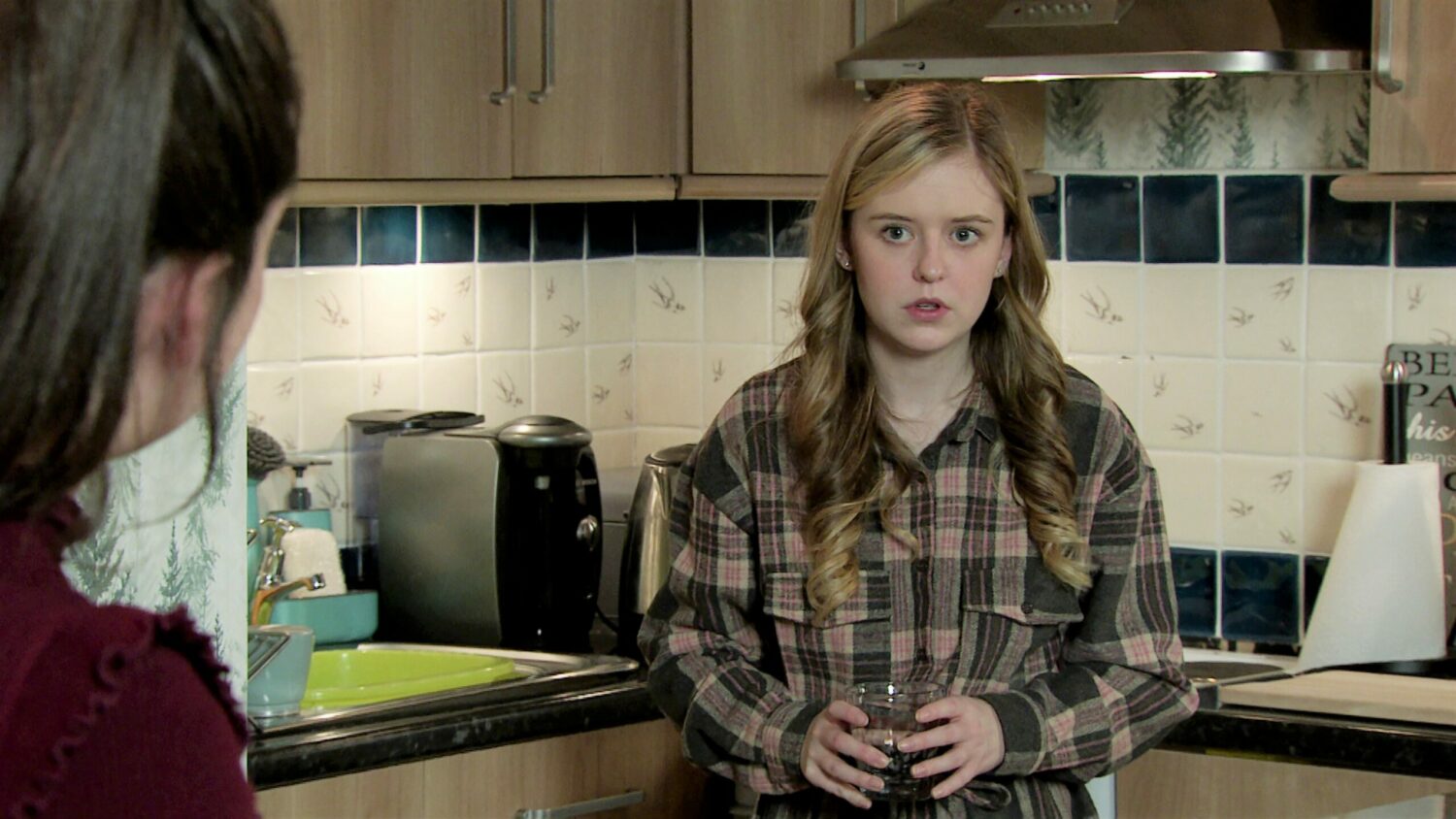 Coronation Street Summer looks worried after Amy catches her binging