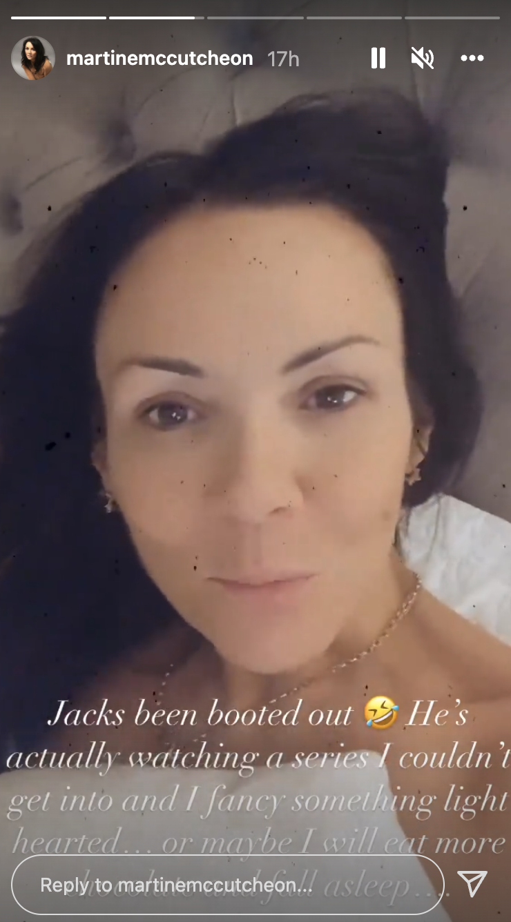 Martine McCutcheon Instagram stories bed weight loss