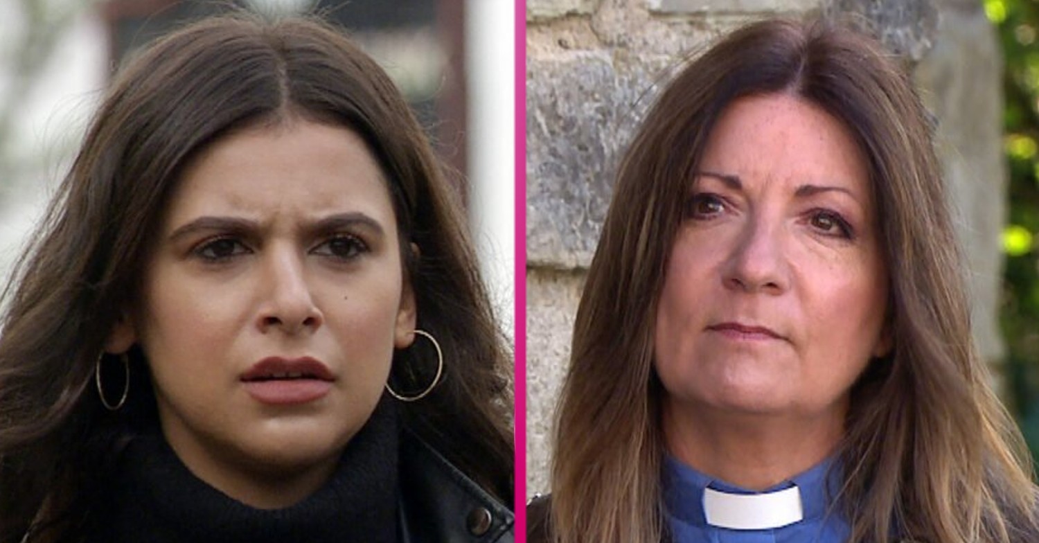 Emmerdale Meena caught by Harriet