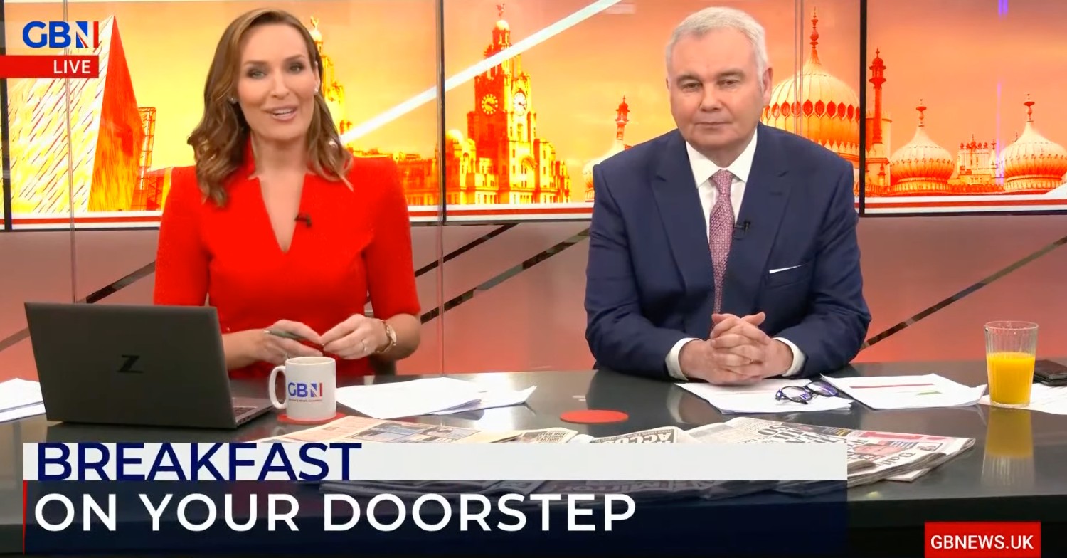 Eamonn Holmes presenting on GB News